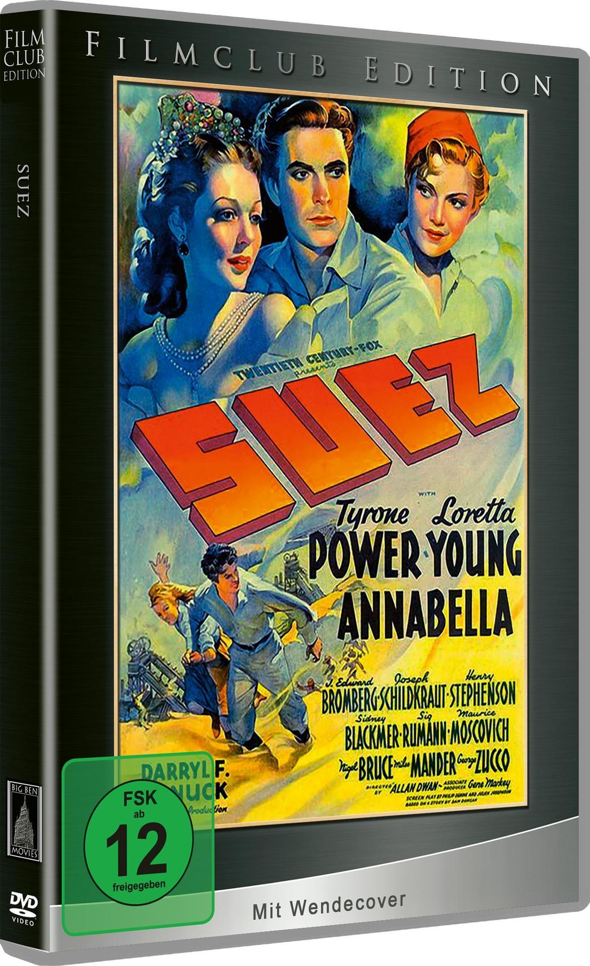 DVD-Cover des Films 'Suez'. Klassisches Filmplakat.