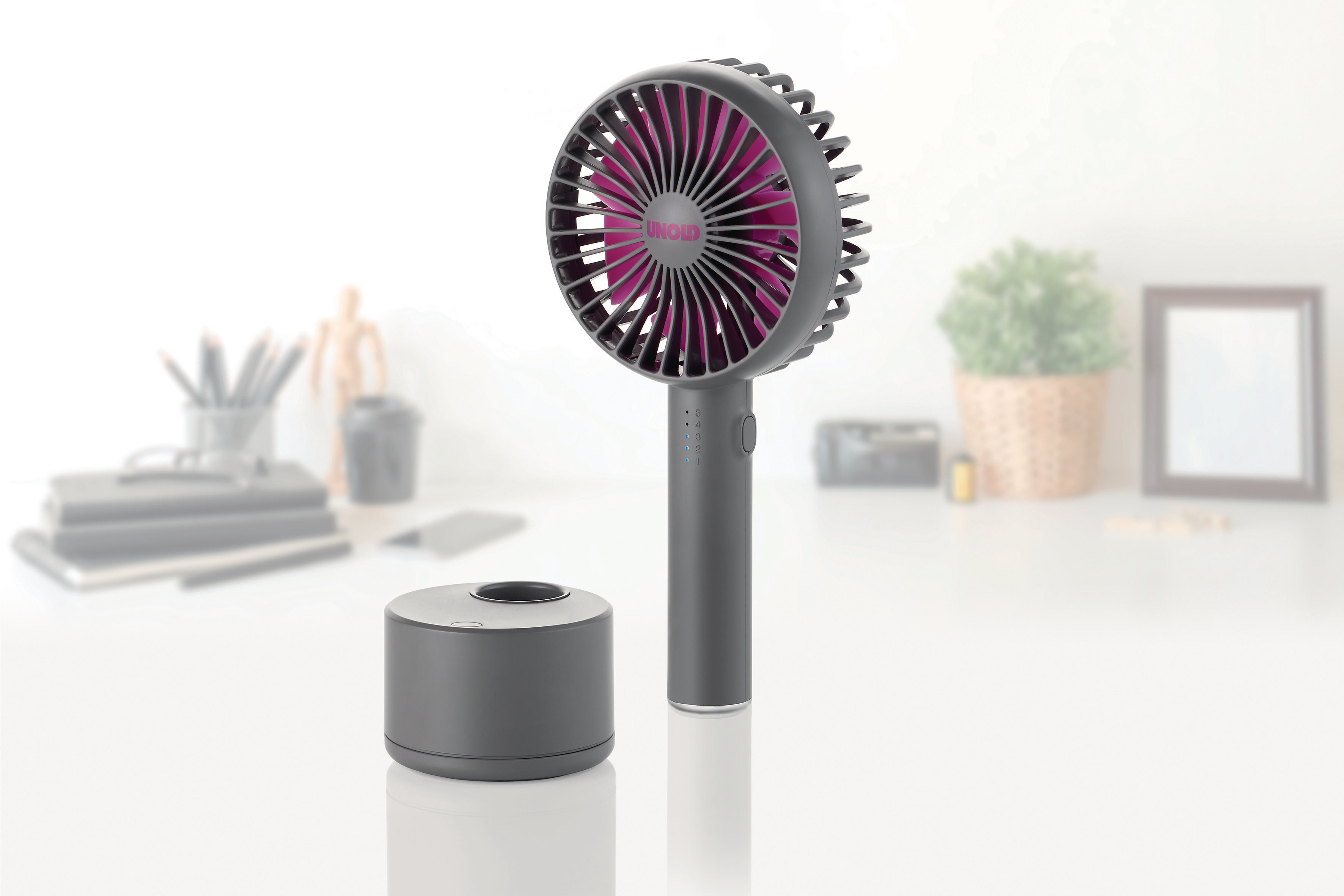 UNOLD 86639 Breezy Swing  Handventilator Anthrazit/Lila (4 Watt)