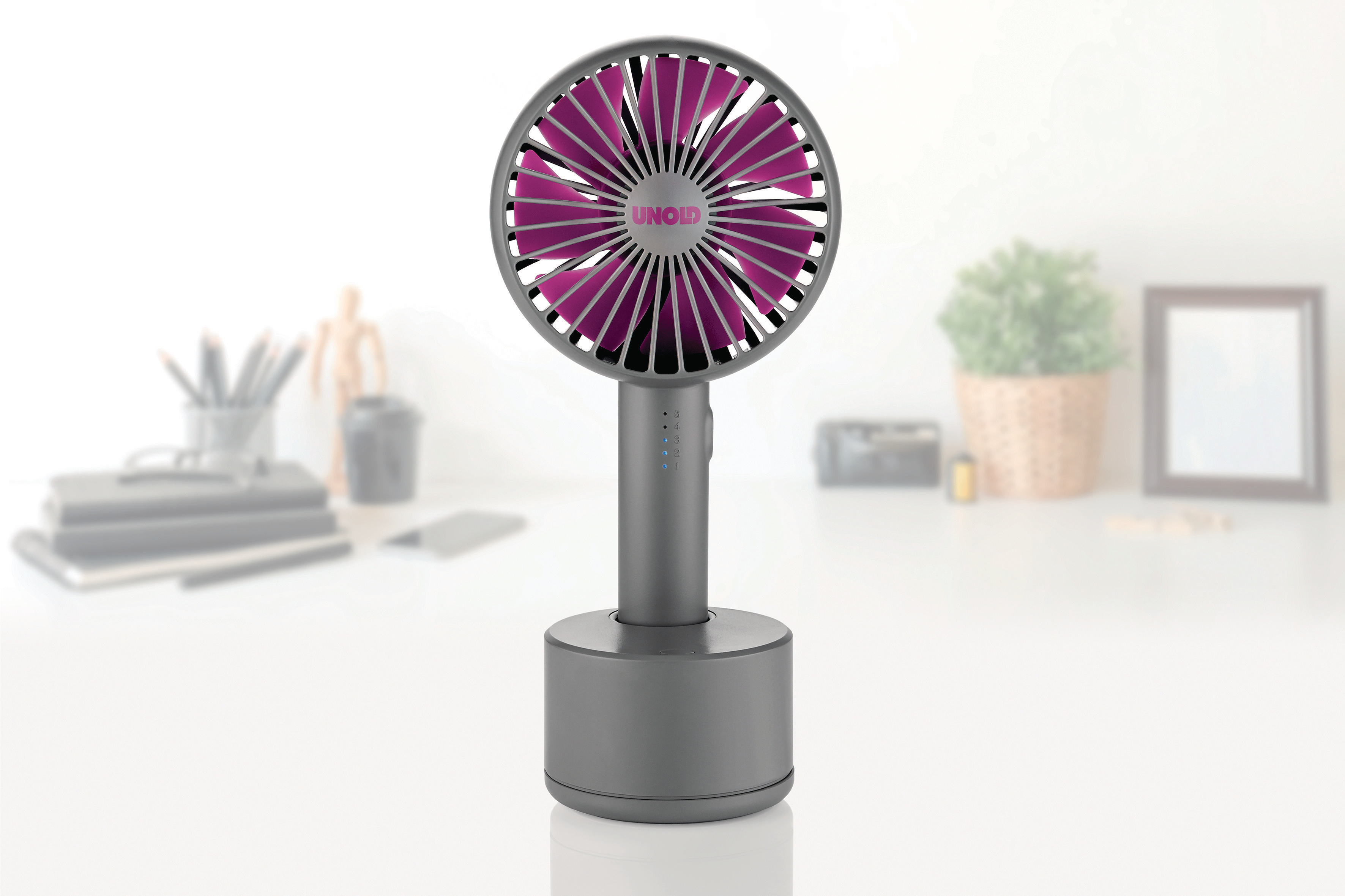 UNOLD 86639 Breezy Swing  Handventilator Anthrazit/Lila (4 Watt)