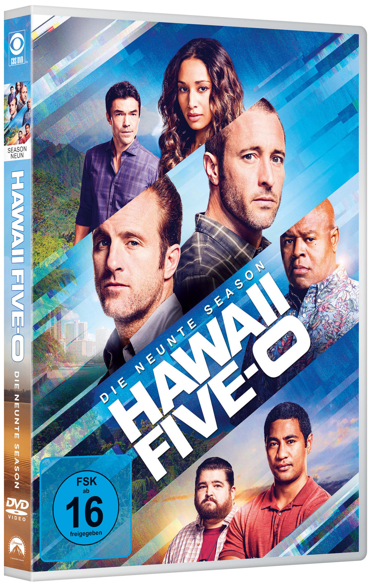 Hawaii Five-0 Staffel 9 DVD-Hülle. Mit Porträts der Schauspieler und dem Serientitel.