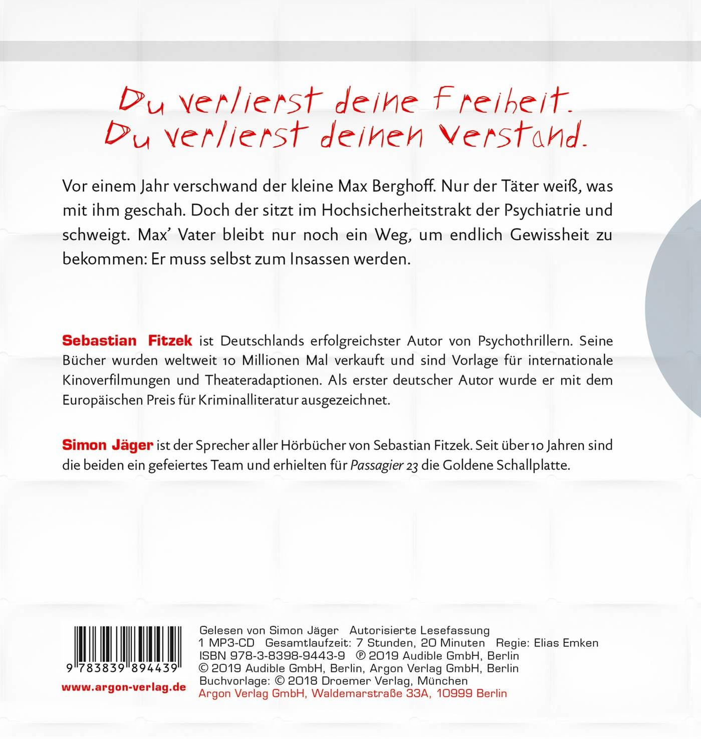 Buchcover: Text auf Deutsch, Titel 'Du verlierst deine Freiheit'.