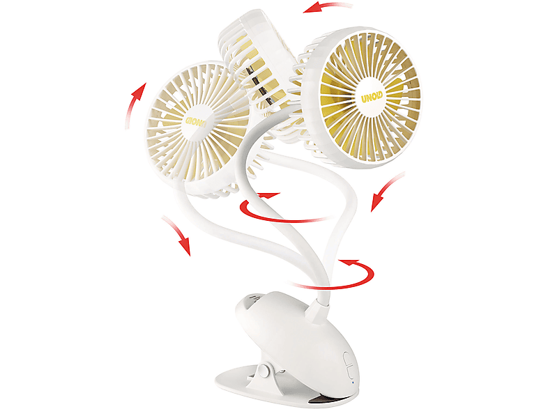 UNOLD Breezy Clipp 86680 Tischventilator Weiß/Gelb (4 Watt)