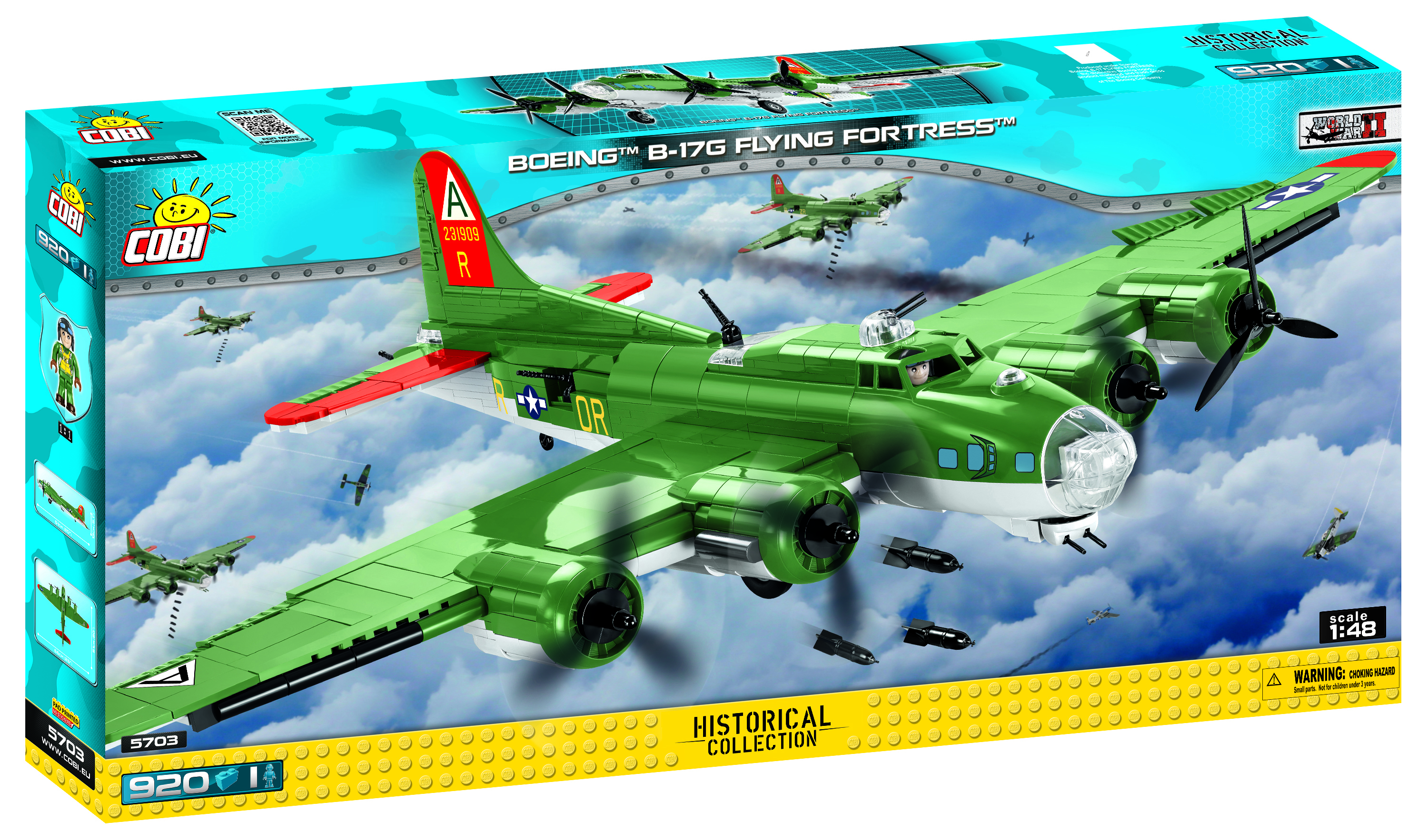 COBI 5703 B-17 FLYING FORTRESS Klemmbausteine-Set, Mehrfarbig