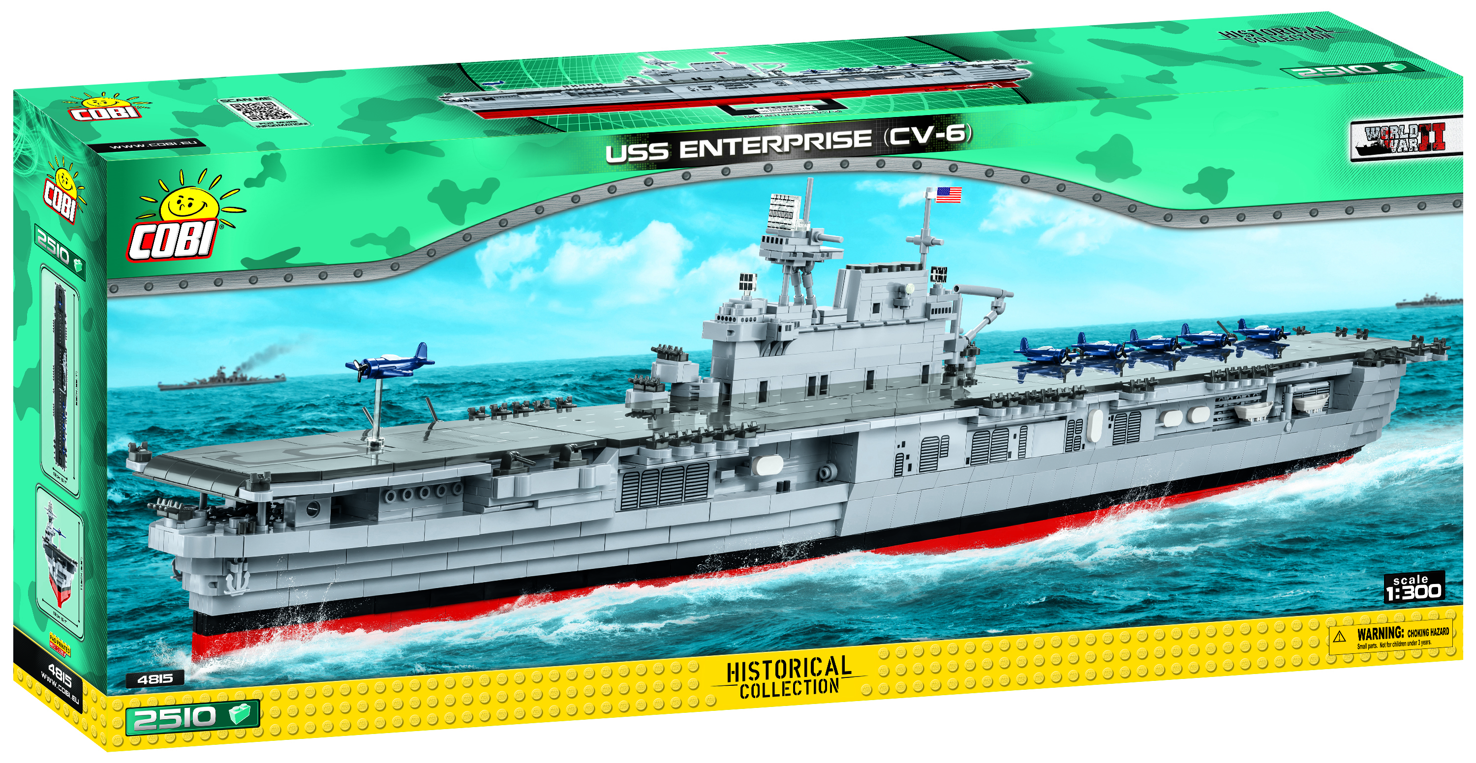 COBI 4815 WS USS ENTERPRISE Flugzeugträger Klemmbausteine-Set, Mehrfarbig