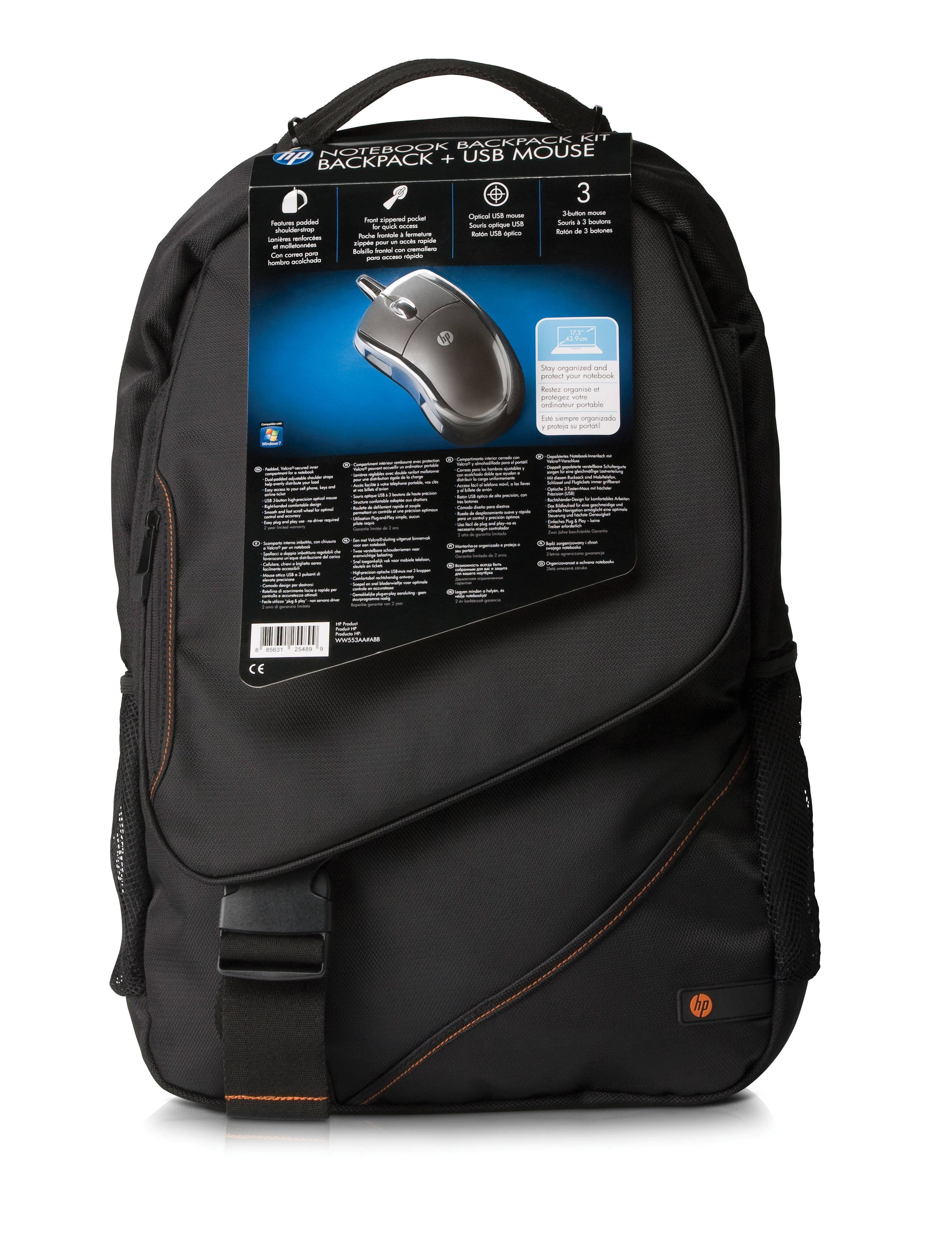 Maletín para portátil - HP WW553AA-ABB 17.3 NOTEBOOK BACKPACK CASE BUNDLE