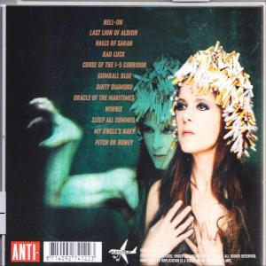 Rückseite eines Albums mit zwei Personen in einer Fantasieszene, mit Titelliste.