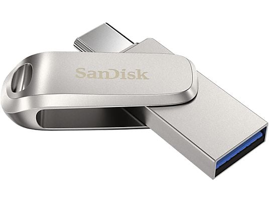 SANDISK Ultra Dual Drive Luxe - Flash- Laufwerk  (64 GB, Silber)