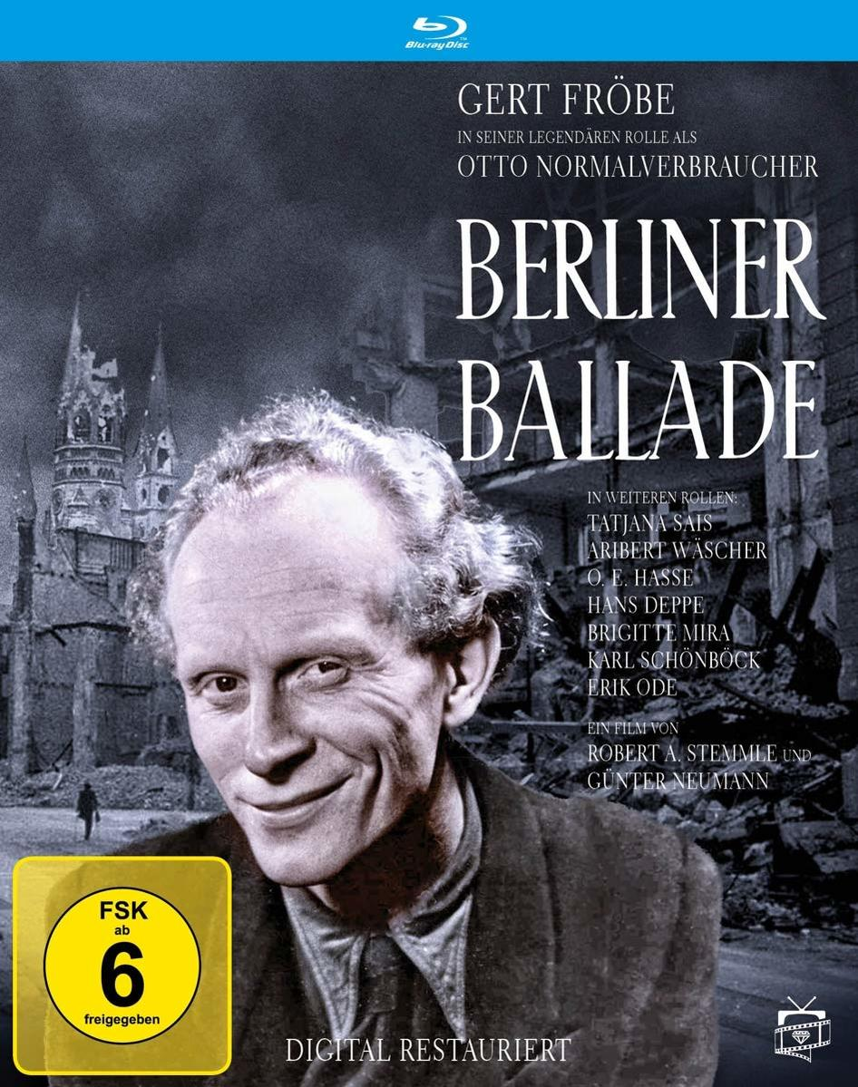 Filmplakat. Mann mit grauem Haar. Der Text lautet Berliner Ballade.