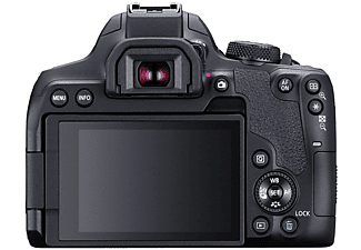 CANON Spiegelreflexkamera EOS 850D, 24.1 MP, APS-C, 4K25p, 7B/s, ISO 25600, 45 AF-Felder, WLAN/BT, Schwarz