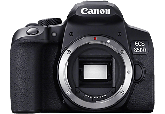 CANON Spiegelreflexkamera EOS 850D, 24.1 MP, APS-C, 4K25p, 7B/s, ISO 25600, 45 AF-Felder, WLAN/BT, Schwarz
