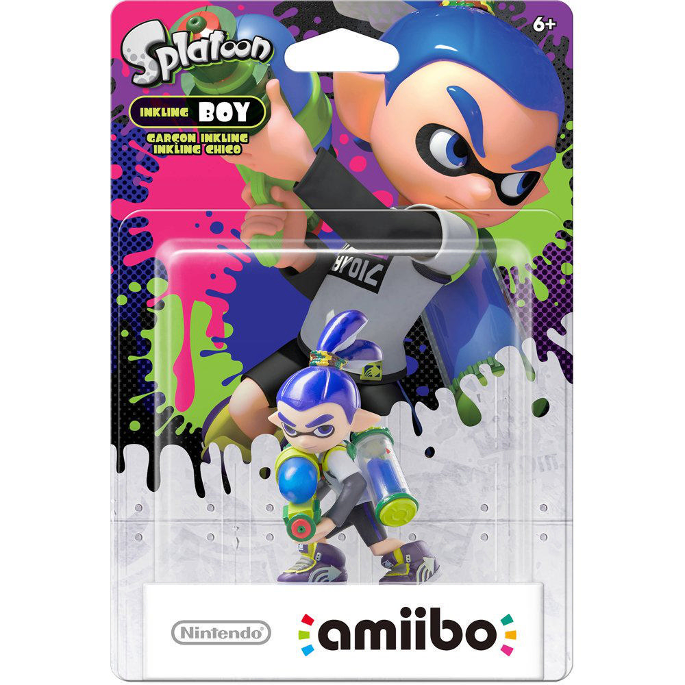 Splatoon Inkling Boy Amiibo-Figur in ihrer Verpackung.