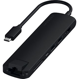 SATECHI Slim Multi-Port - USB-C Adapter (Schwarz)
