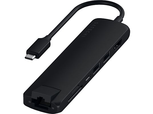 SATECHI Slim Multi-Port - Adattatore USB-C (Nero)