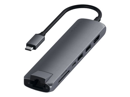 SATECHI Slim Multi-Port - Adaptateur USB-C (Gris)