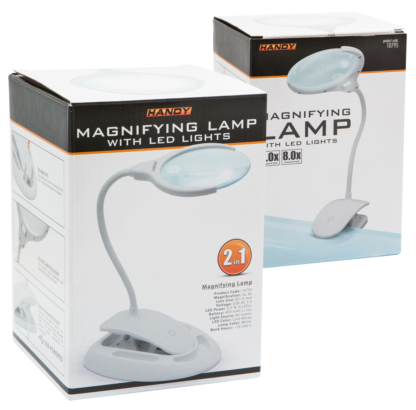 HANDY 10795 Nagyítós, asztali LED lámpa - érintőkapcsolóval