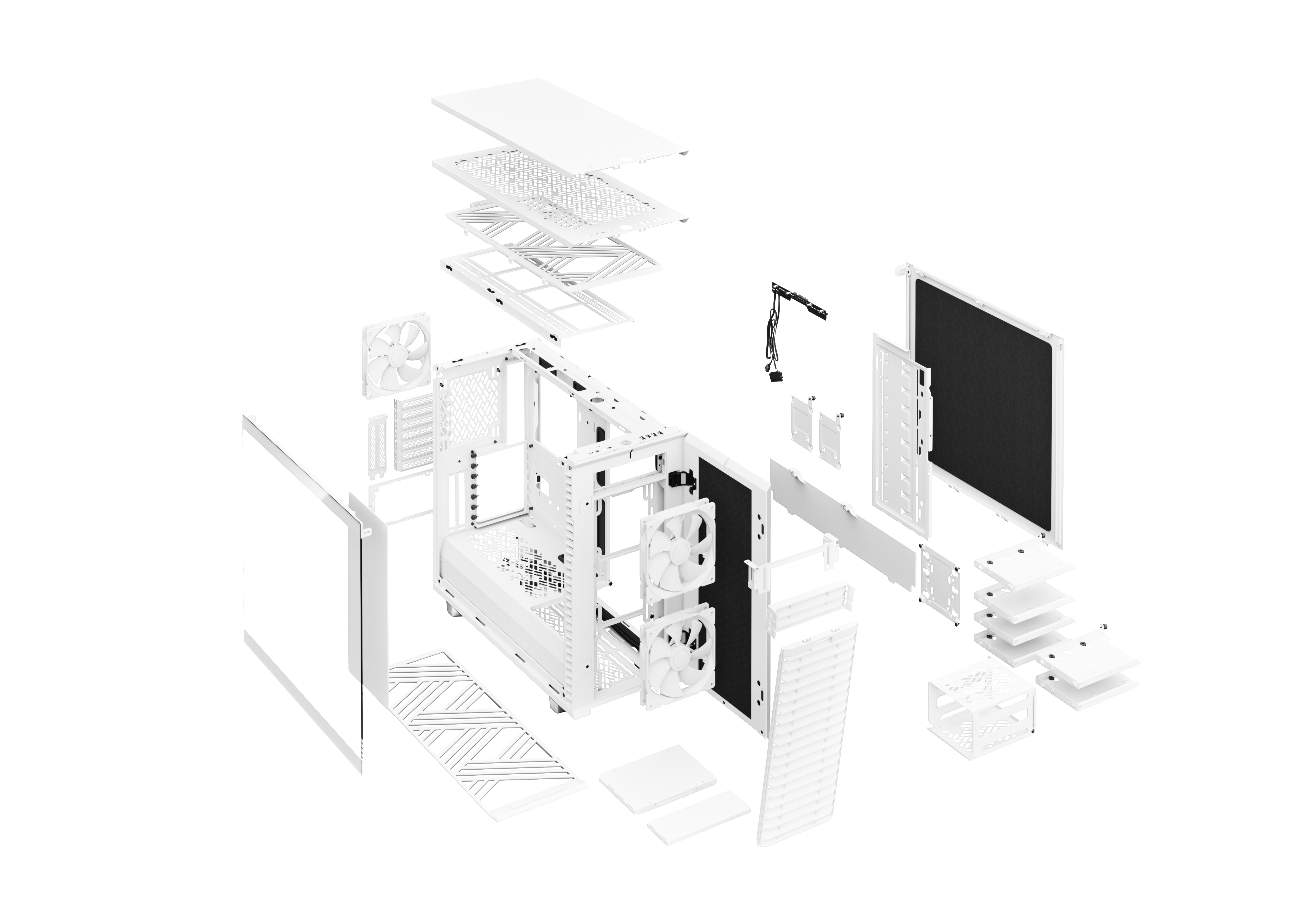 FRACTAL DESIGN Define 7 White Tempered Glass PC-Gehäuse, Weiß