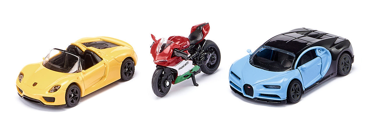 SIKU und Mehrfarbig Motorrad Sportwagen Modellfahrzeuge