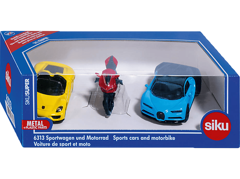 SIKU Sportwagen und Motorrad Modellfahrzeuge Mehrfarbig