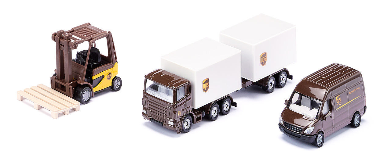 SIKU UPS Logistik Set Modellfahrzeuge Mehrfarbig