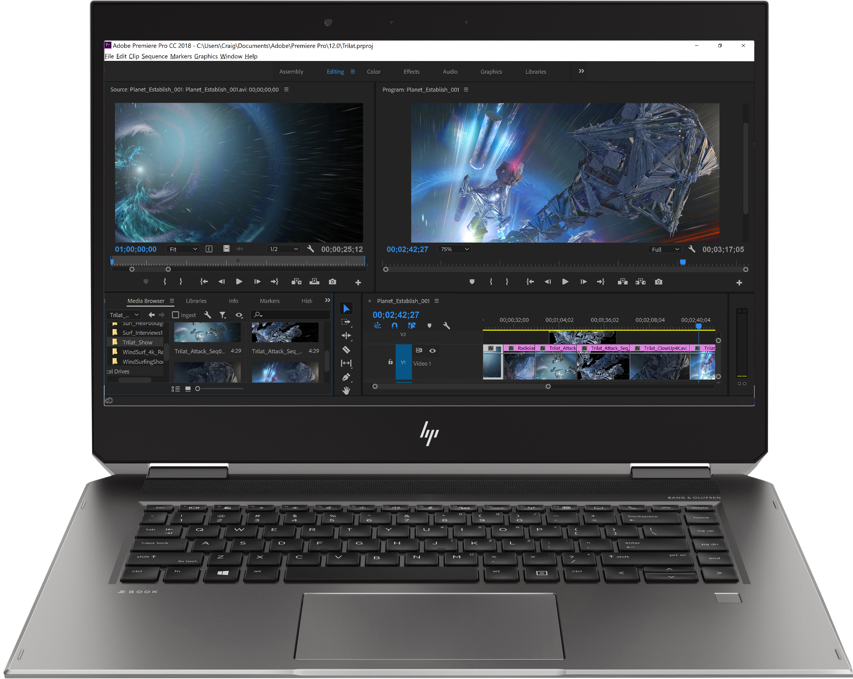 HP - B2B ZBook Studio x360 G5 - 15,6 Zoll - Intel® Core™ i7 i7-8750H - 16 GB - 512 GB