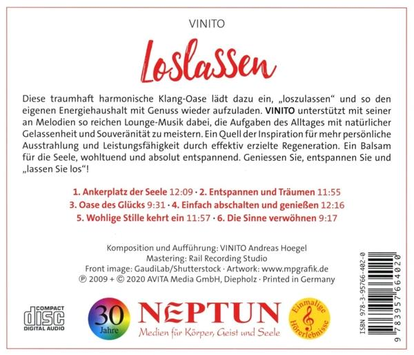 CD-Cover mit Text. Es enthält den Titel 'Loslassen' und weiteren Text auf Deutsch.