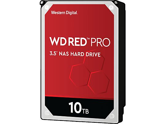 WESTERN DIGITAL WD Red Pro NAS Hard Drive - Disco rigido (HDD, 10 TB, Argento/Nero)