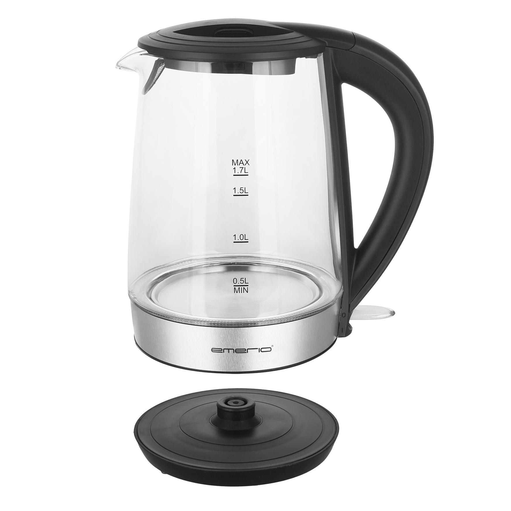 EMERIO WK-123131 Wasserkocher, Glas/Silber