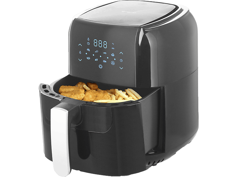 EMERIO Air Fryer Heißluftfritteuse 1400 Watt Schwarz Heißluftfritteuse