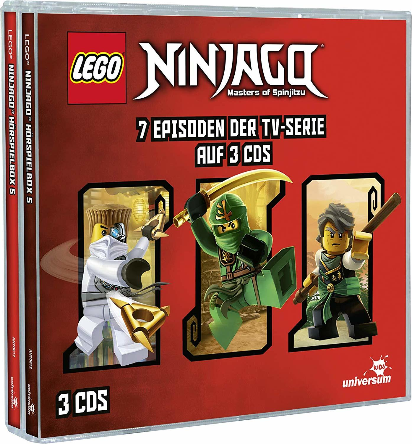 Lego Ninjago DVD-Box mit Charakteren und Text.