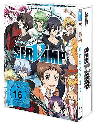 Servamp Anime DVD-Box-Set mit mehreren Charakterillustrationen.