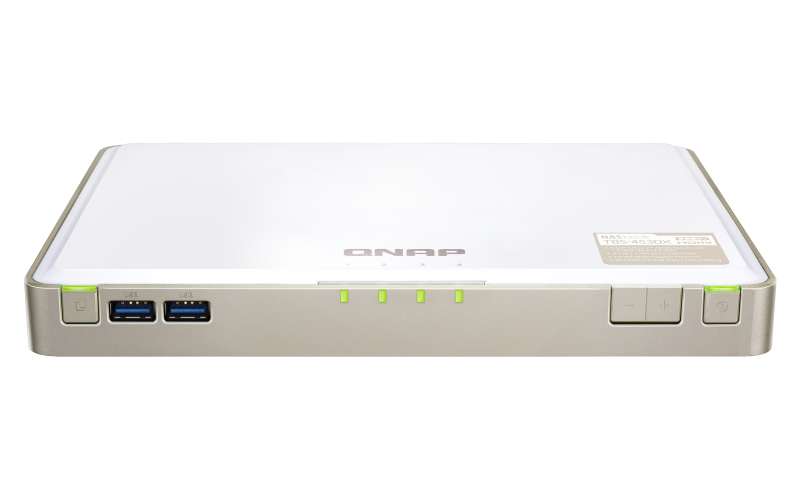 Servidor NAS - QNAP, TBS-453DX-8G, 8 GB de RAM, Nivel de ruido de 15.8 GB, Blanco
