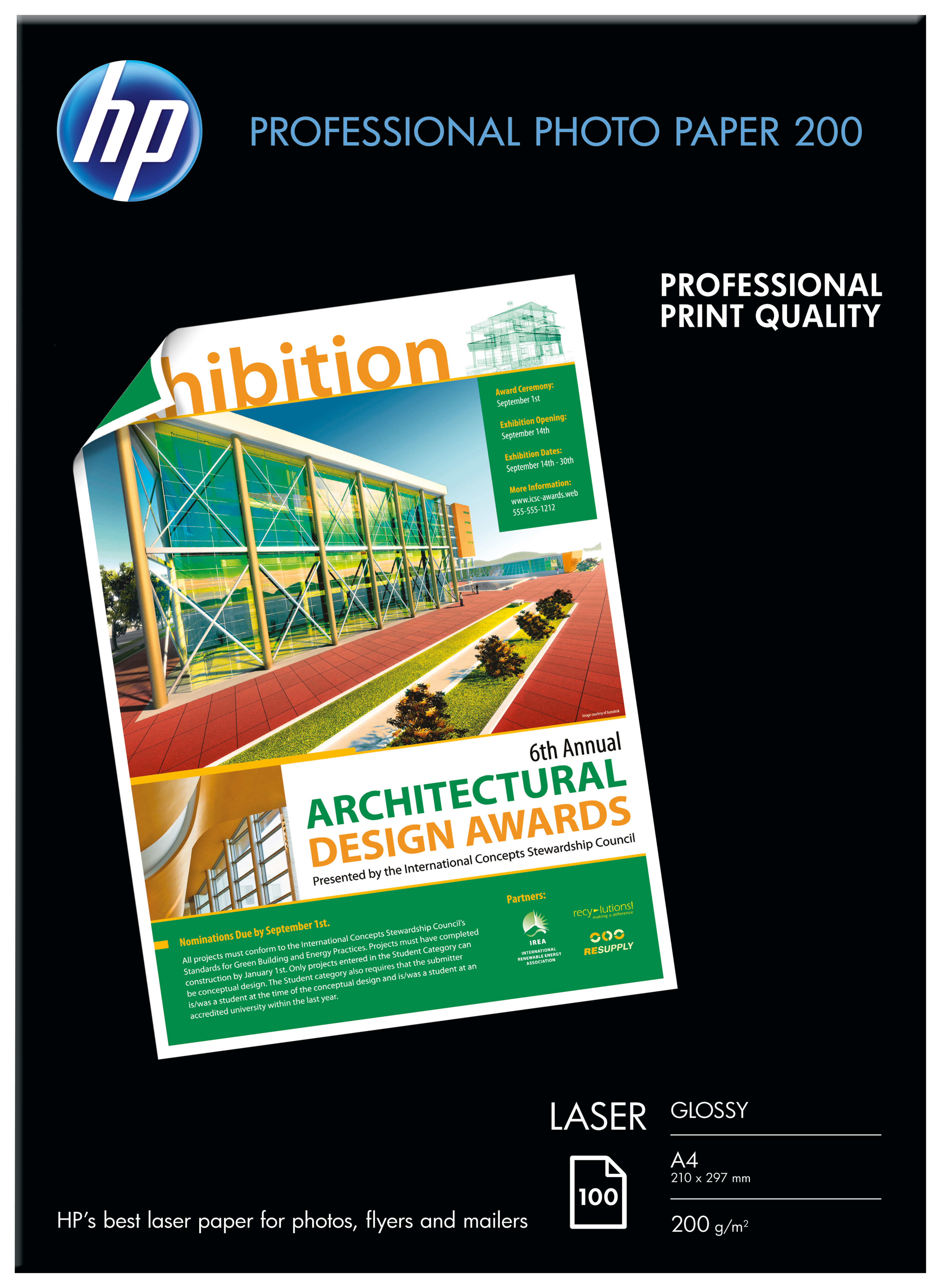 Papel fotográfico - HEWLETT PACKARD CG966A PAPERPROLASERGLOSSA4100SH200