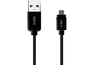 SBS USB-kabel - microUSB 3 m Zwart (TECABLEMICRO3K)