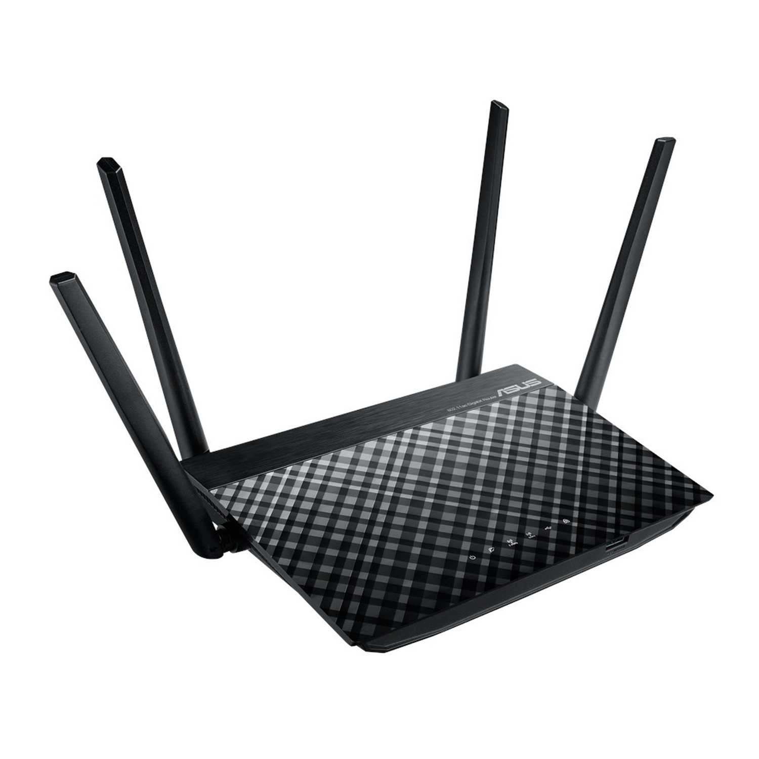 Router - ASUS Plus RT-AC1300G, Doble banda, Giga bit Ethernet, 5GHz, ARM Cortex A7, WiFi 5, USB, LED, Negro