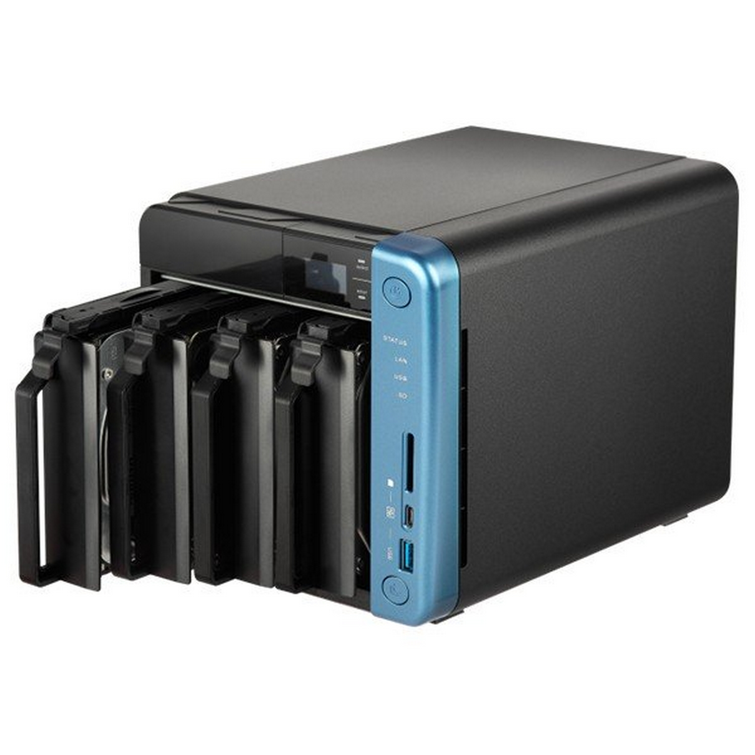 Servidor NAS - Qnap TS-453B, 4 GB, Intel® Celeron® J3455 Quad-Core, DDR3L, USB, SD, Hybrid Backup Sync, Negro