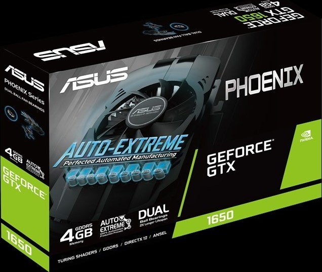 Tarjeta gráfica - ASUS Phoenix GeForce® GTX 1650 OC Edition, 300 W, 4 GB, GDDR5, PCI Express 3.0, IP5X, Negro
