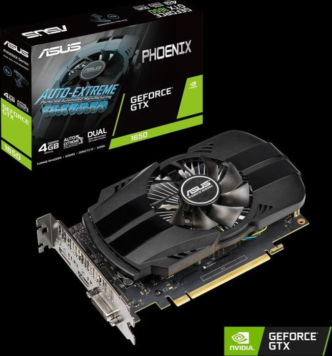 Tarjeta gráfica - ASUS Phoenix GeForce ® GTX 1650 OC Edition, 300 W, 4 GB, GDDR5, PCI Express 3.0, IP5X, Negro