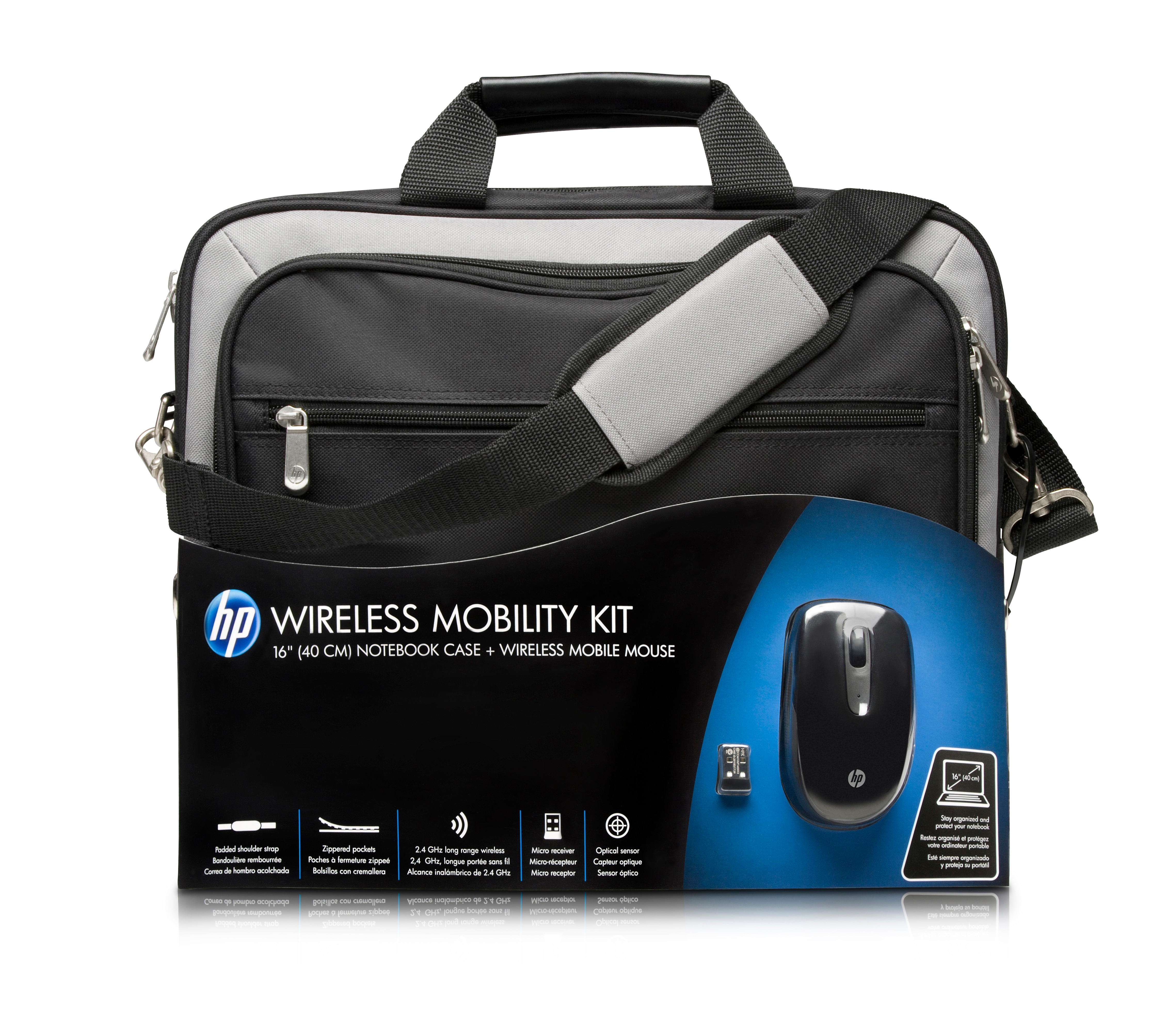 Maletín para portátil - HP Wireless Mobility kit, ratón inalámbrico