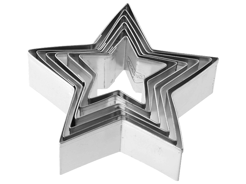 Dr. Oetker Ausstecher "Stern", 6-tlg. , silber