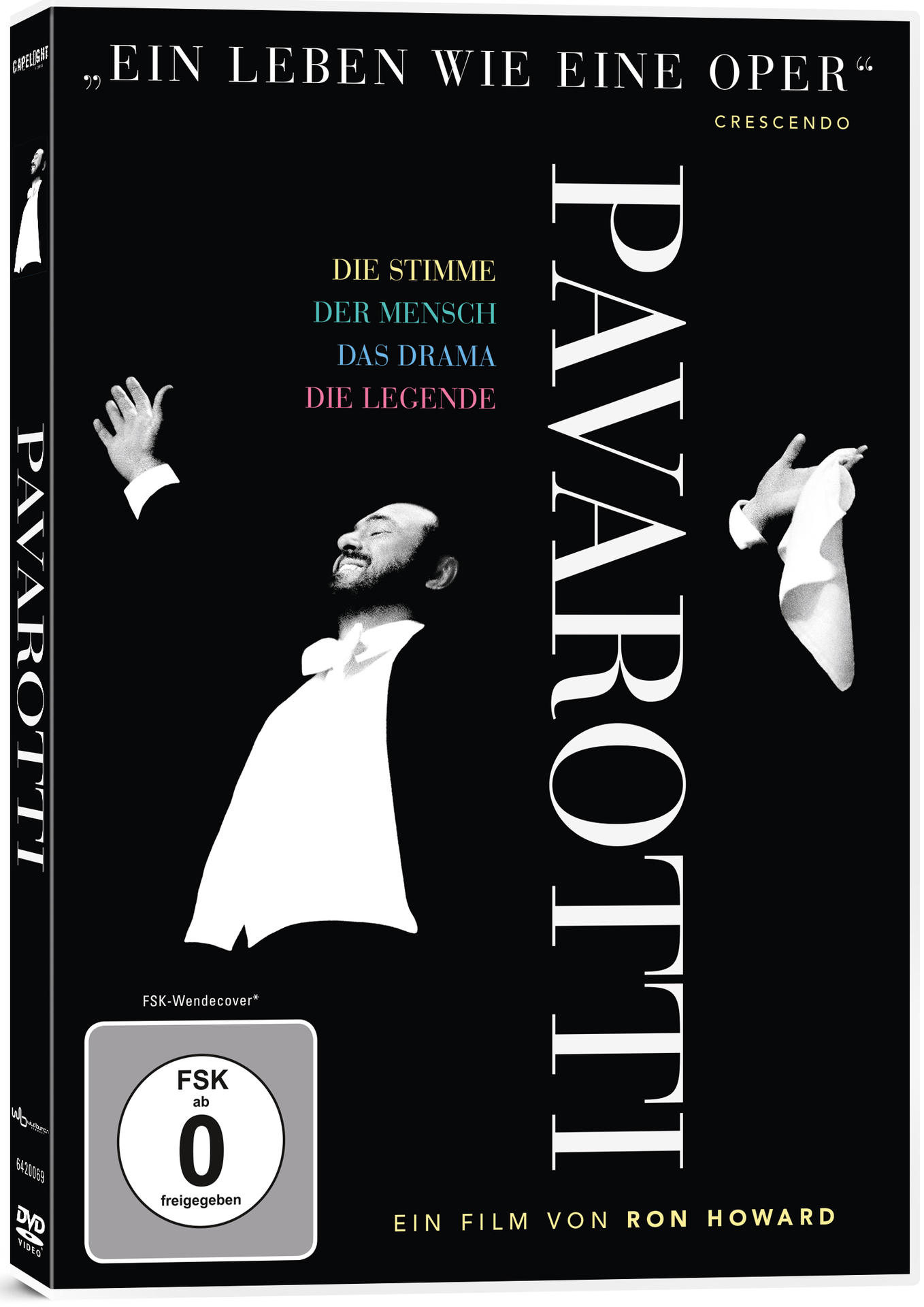 Filmcover mit singendem Mann auf der Bühne. Text in großen Buchstaben. Schwarzer Hintergrund.