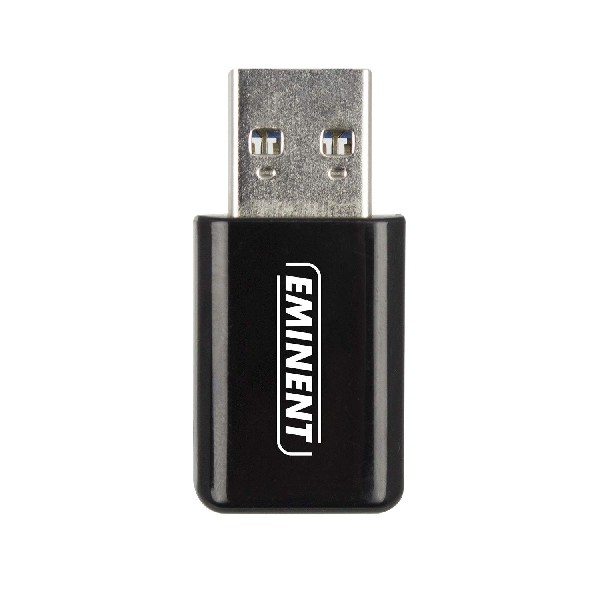 Adaptador WLAN - Eminent EM4536, WLAN 900Mbit/s, USB, WLAN, IEEE 802.11ac, Negro