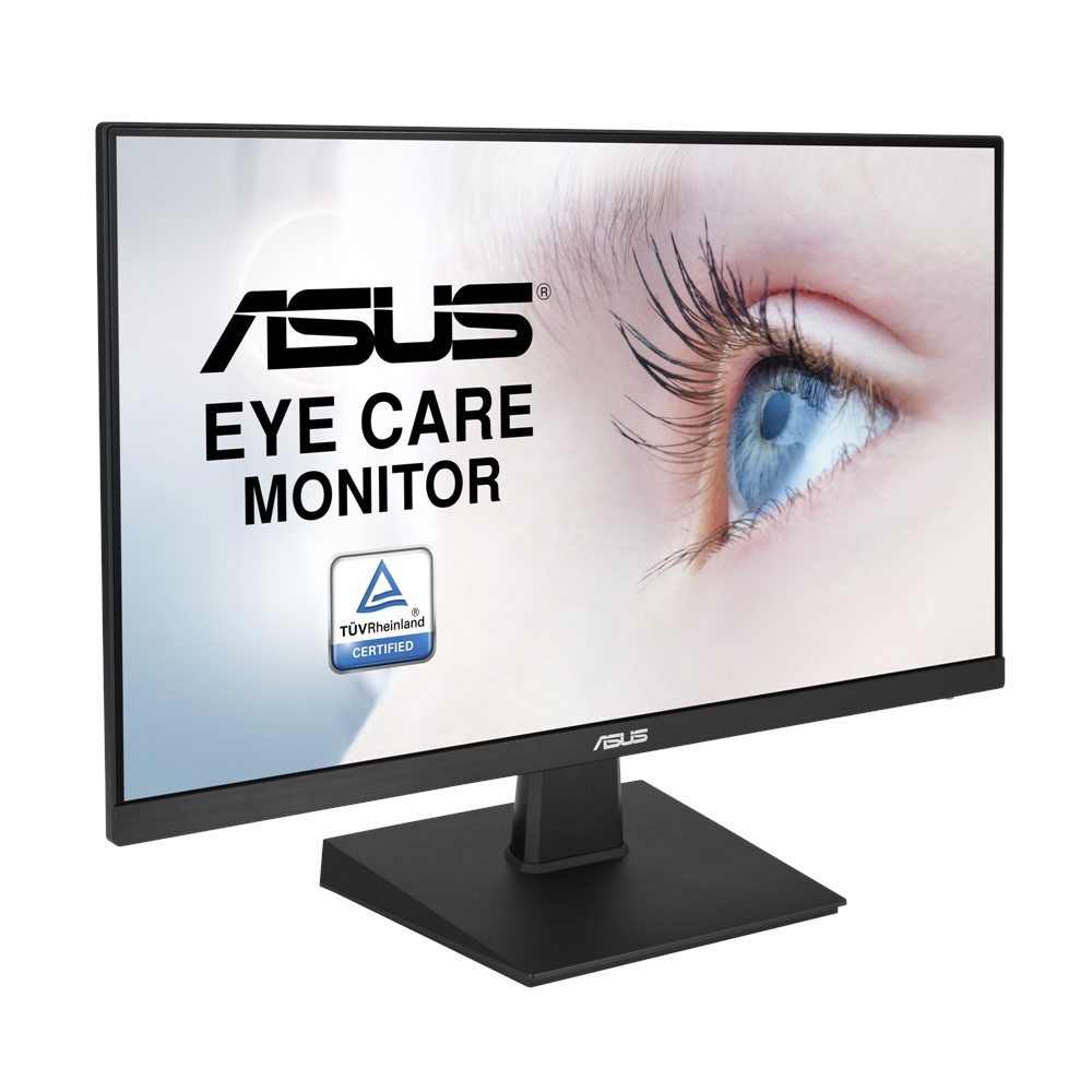 Asus Eye Care Monitör, mavi bir gözün yakın çekimini görüntülüyor.