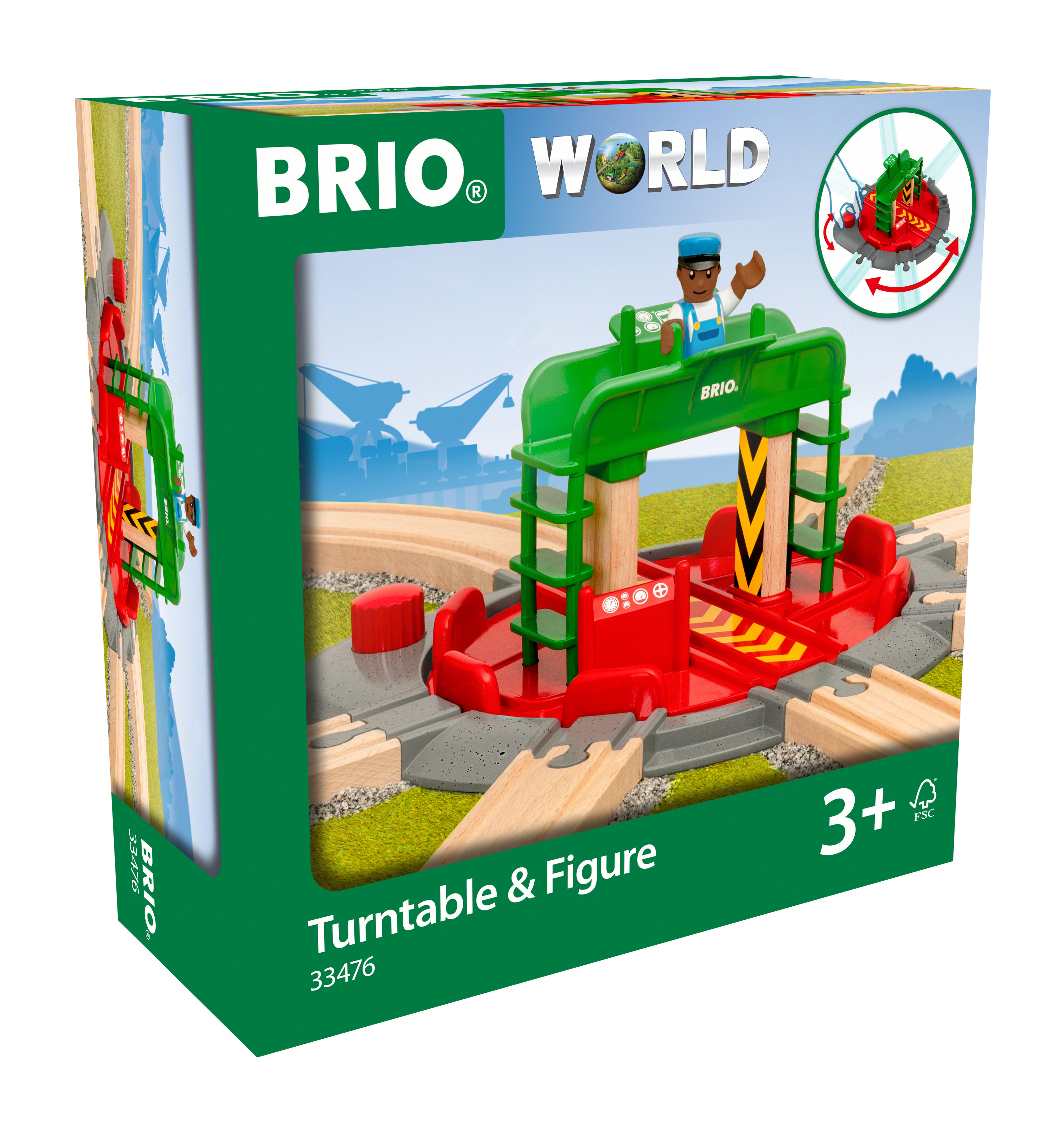 BRIO Lok-Drehscheibe mit Kontrollbrücke Kinderspielzeug Mehrfarbig