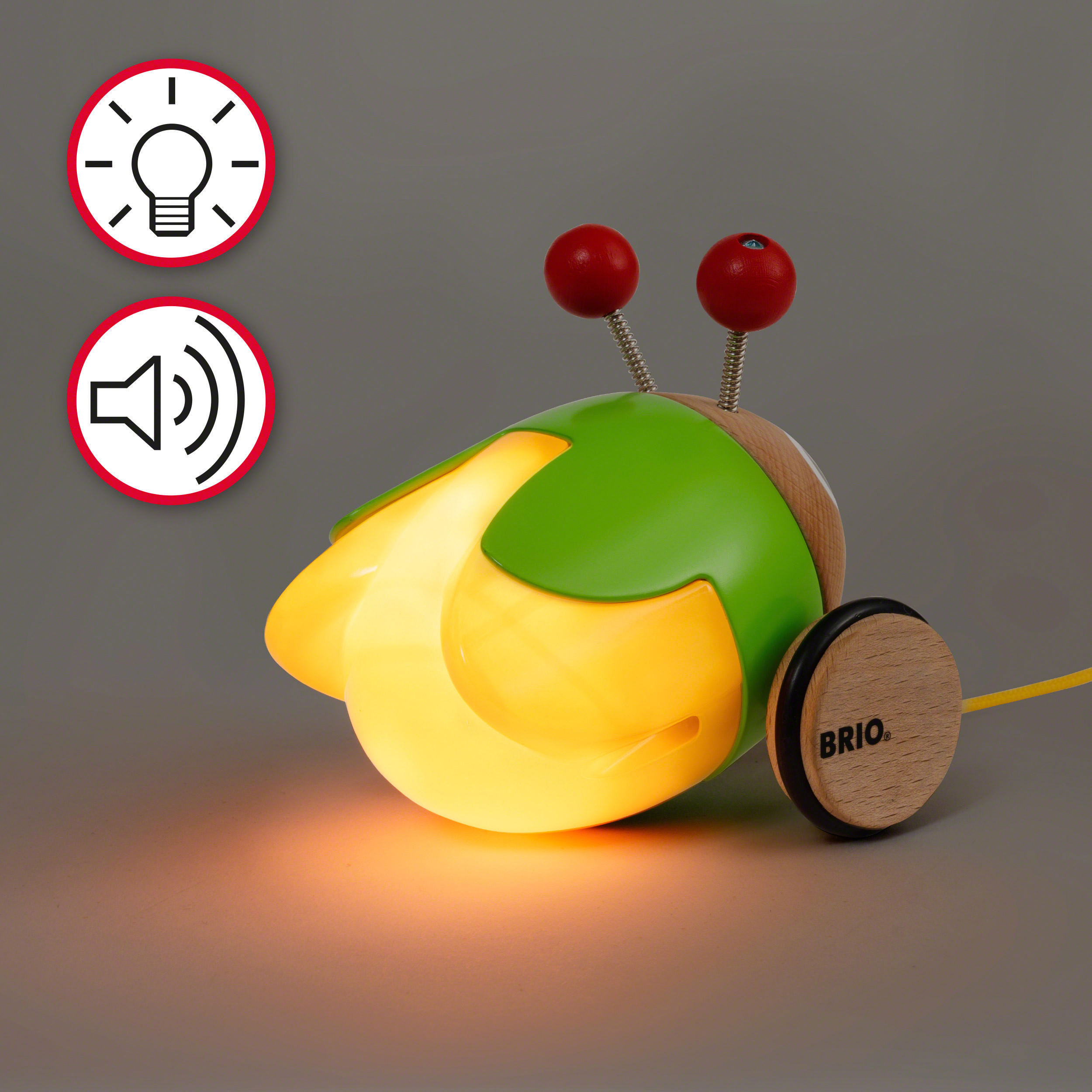 BRIO Nachzieh-Glühwürmchen mit Licht und Sound Nachziehspielzeug Mehrfarbig