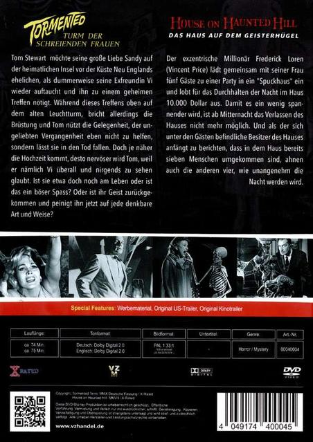 Tormented - Turm der schreienden Frauen/House on Haunted Hill - Das Haus auf dem Geisterhügel DVD