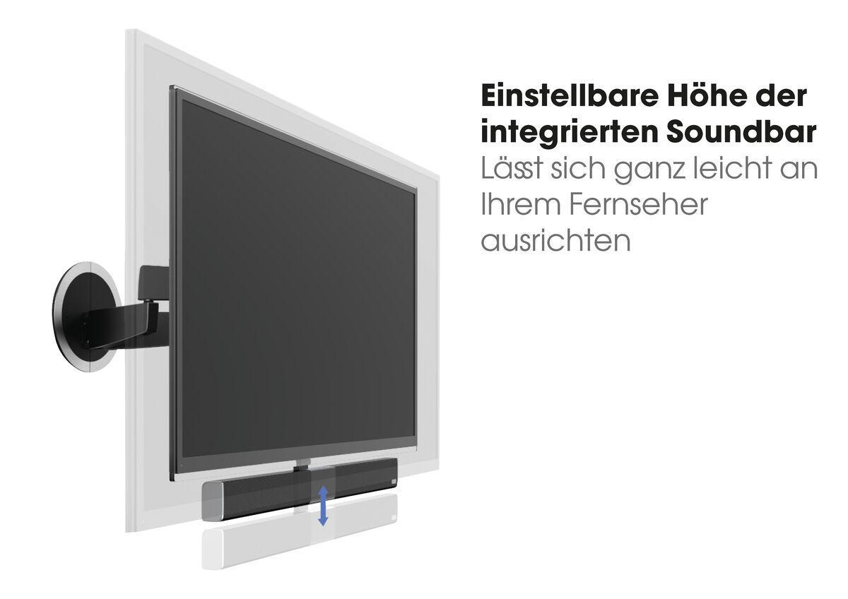 VOGEL´S Vogel's NEXT 8375 MotionSoundMount - Die TV-Wandhalterung mit integriertem Sound Wandhalterung, max. 65 Zoll, Schwarz