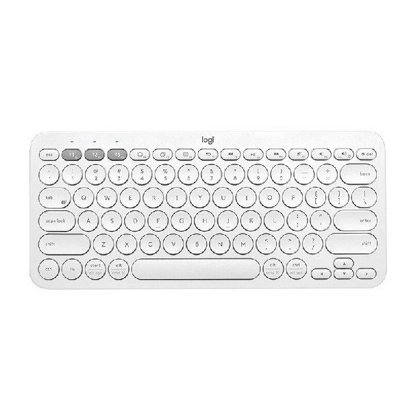 Logitech K380 Teclado multidispositivo para windowsapple iosandroidchrome diseño compacto pcmacportátilsmartphonetabletapple tv qwerty español blanco multidevice universal bluetooth® 3.0 hasta 10 2 x aaa