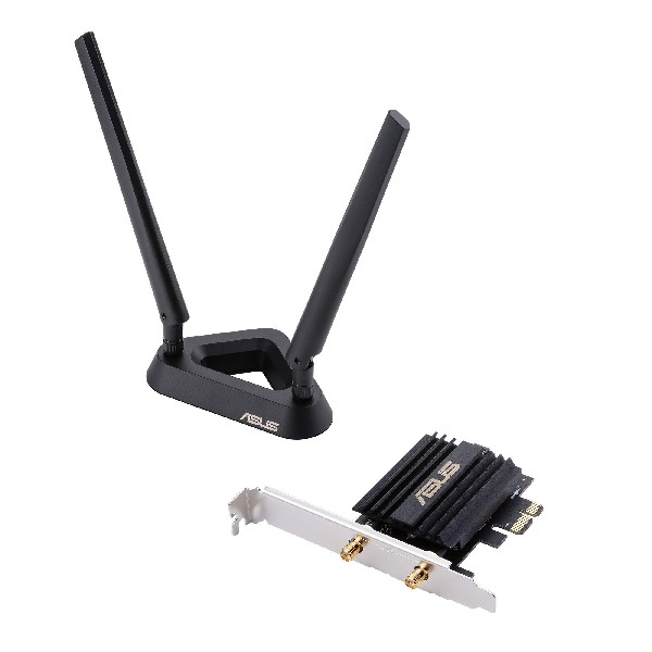 Asus Pceax58bt Tarjeta de red wifi 6 ax3000 wlan bluetooth 2402 mbits interno pcie 160mhz con 5.0 ofdma mumimo seguridad wpa3 adaptador perfil bajo base extensible