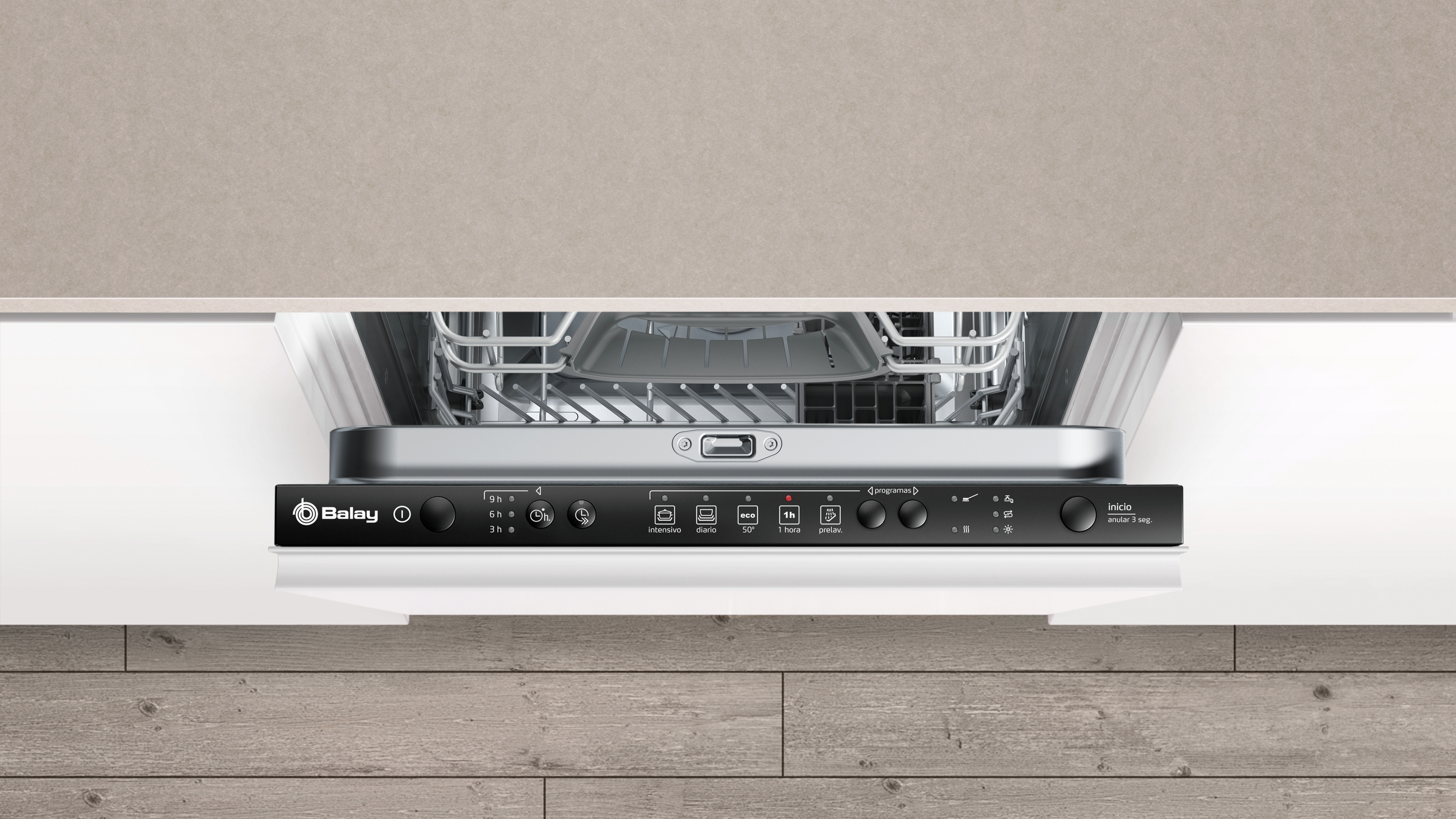 Lavavajillas - Balay 3VT305NA, Integrado, Clase energética A+, Motor ExtraSilencio, 9 servicios