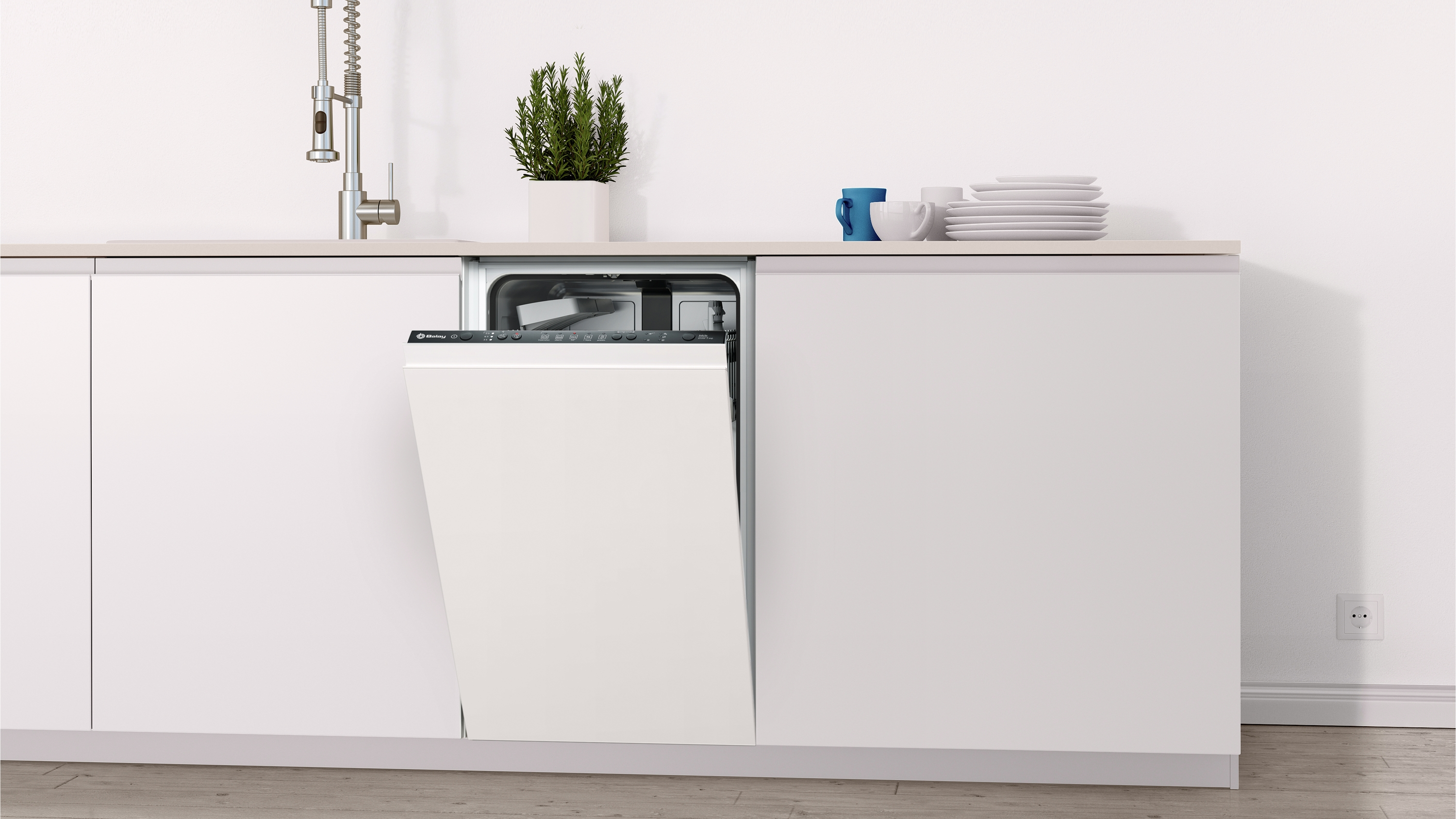 Lavavajillas - Balay 3VT305NA, Integrado, Clase energética A+, Motor ExtraSilencio, 9 servicios
